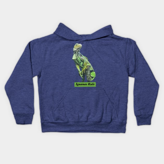 Iguanas Rule Kids Hoodie by gldomenech